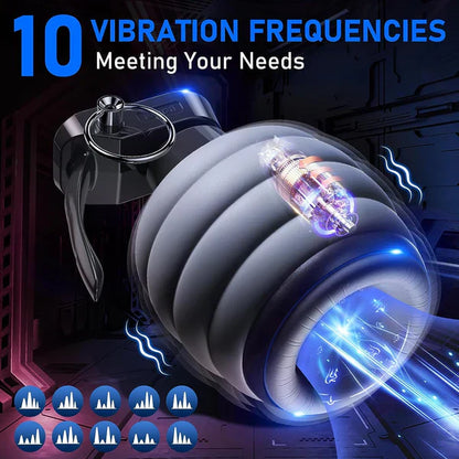 360° Surround Automatic Masturbator Penis Trainer with 10 Vibrations Modes