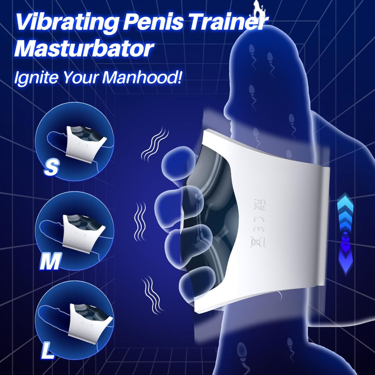 Penis Vibrator Trainer Stroker Machine Blowjob Masturbator with 10 Vibration Modes