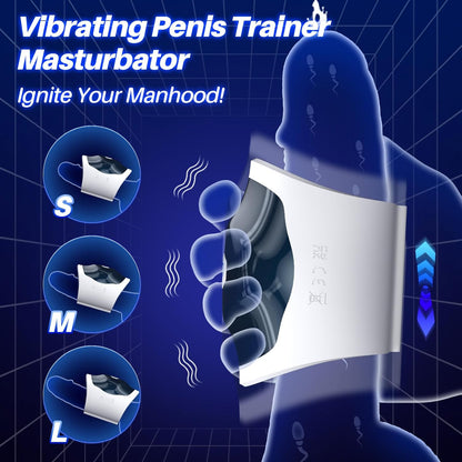 Penis Vibrator Trainer Stroker Machine Blowjob Masturbator with 10 Vibration Modes
