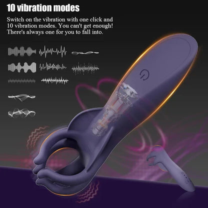 Penis Vibrator Glans Trainer Stimulator Masturbator with 10 Vibrating Patterns