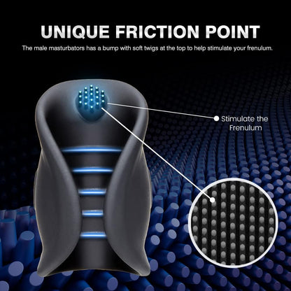 2 IN 1 Penis Endurance Trainer Glans Massager Masturbator with 10 Powerful Vibrations