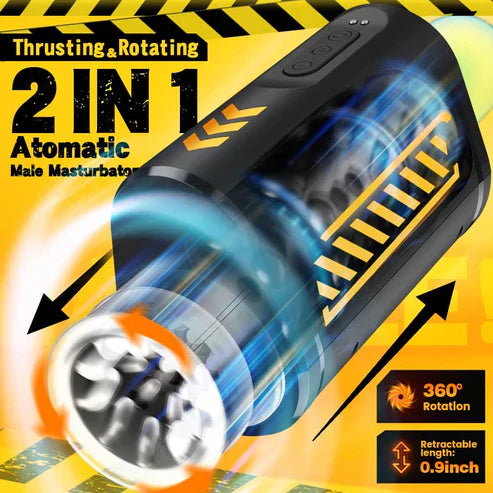2 in 1 Automatic Masturbator Penis Trainer with 7 Thrusting & Rotating Modes