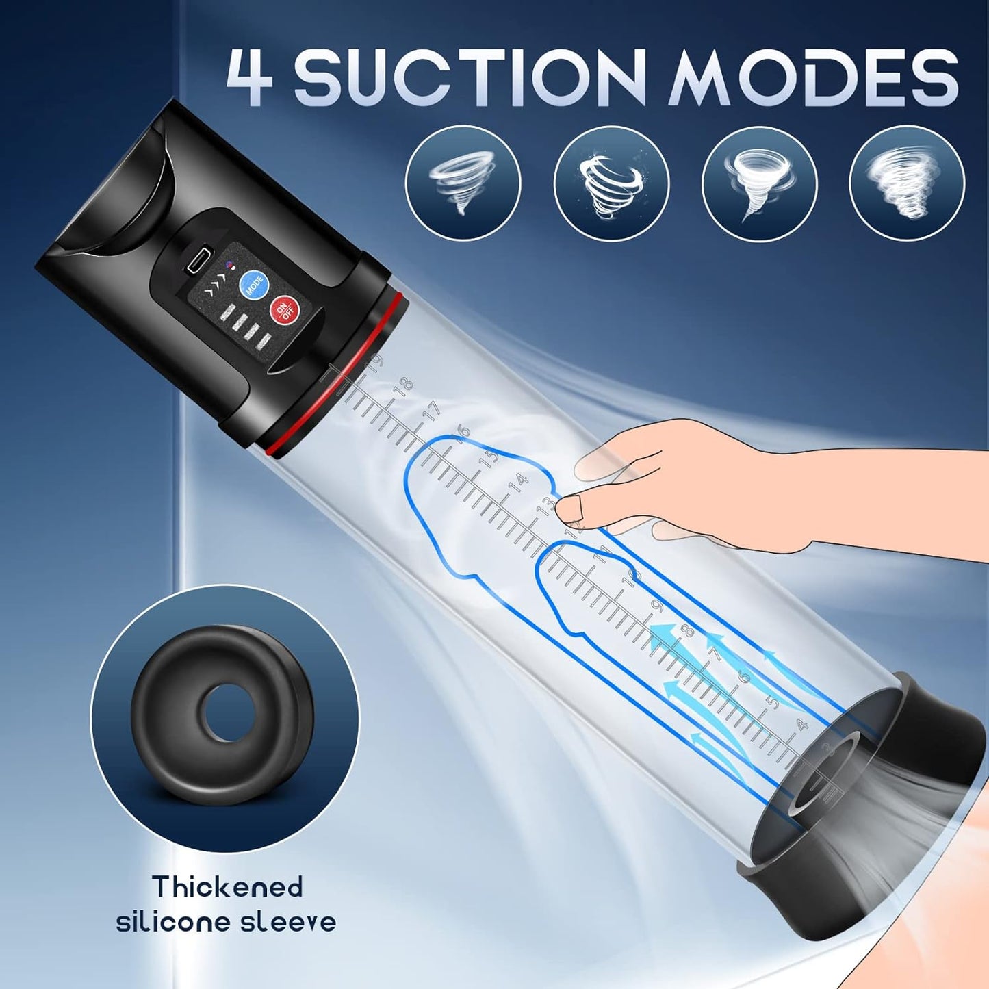 4 Powerful Suction Modes Automatic Electric Penis Vacuum Pump