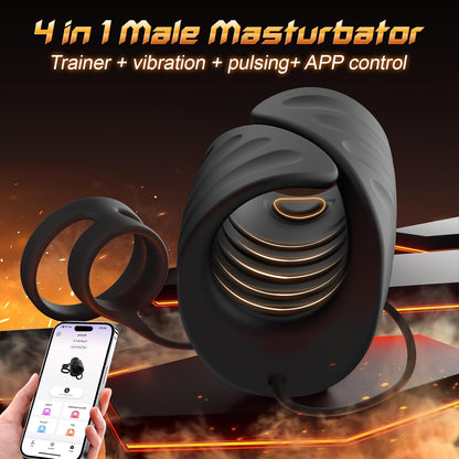 Electric Penis Trainer Vibrators Stroker Masturbator with 9 Vibration Modes