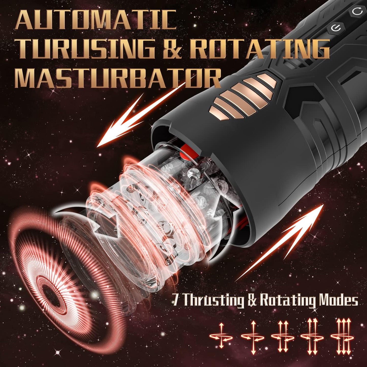 Hands Free Automatic Masturbator Stroker with 7 Thrusting & Rotating Modes