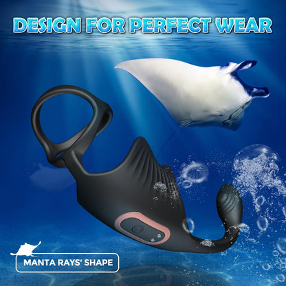 3 IN 1 Prostate Massager Cock Ring Penis Vibrator with 10 Vibrating Modes