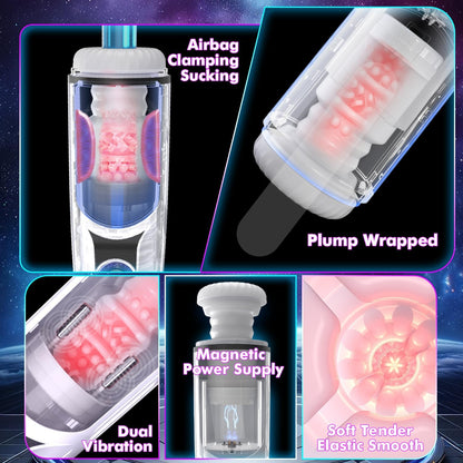 360° Wraparound-Airbags Automatic Masturbator with 7 Thrusting & Suction & Squeeze Modes