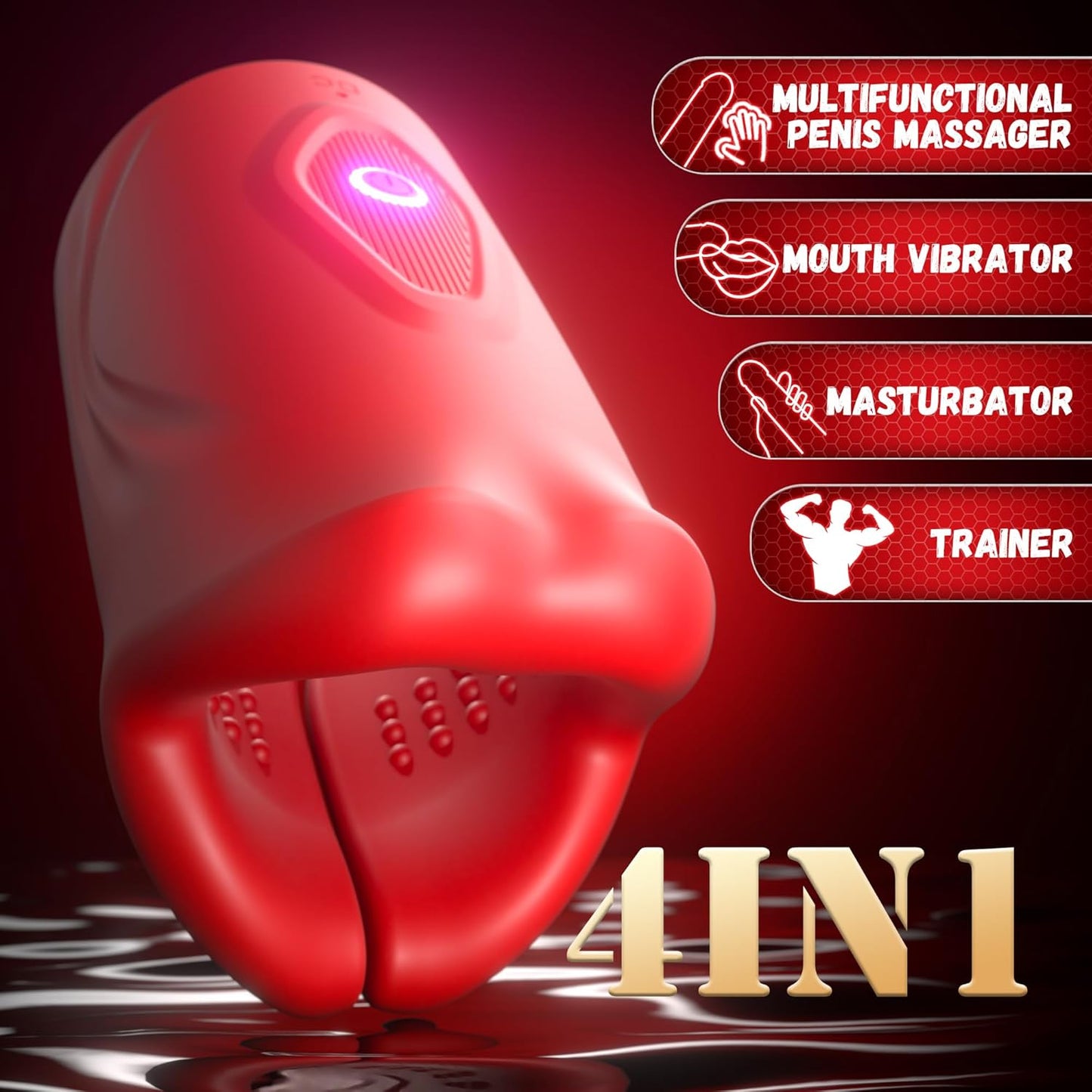 2 IN 1 electric Penis Trainer Stroker Blowjob Masturbator with 9 Vibration Modes
