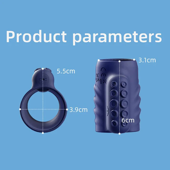 Penis Trainer Vibrator Cock Ring Sleeve Stimulator with 10 Vibration Modes