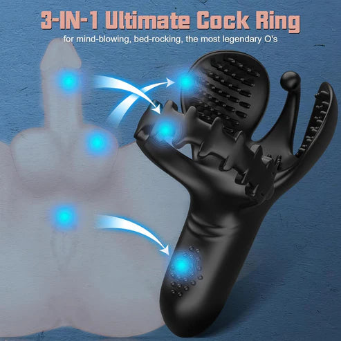 Adjustable Penis Massager Vibrator Glans Stimulator with 9 Vibration Modes