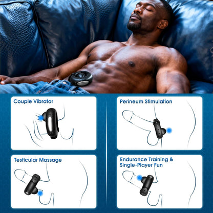 Adjustable Penis Trainer Vibrator Cock Ring Stimulator with 10 Vibration Modes