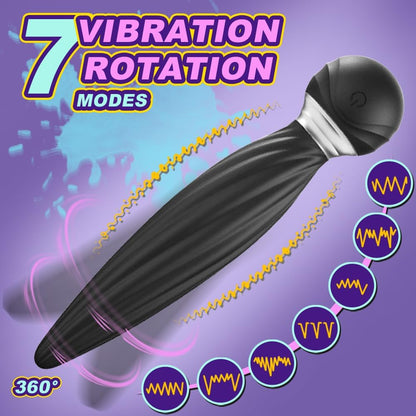 Spiral Prostate Massager Anal Butt Plug with 7 Vibrating & 7 Head Rotating Modes