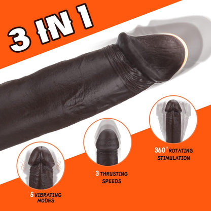 9.8" Realistic Dildo with Remote Control 3 Telescopic & 5 Vibrations Modes