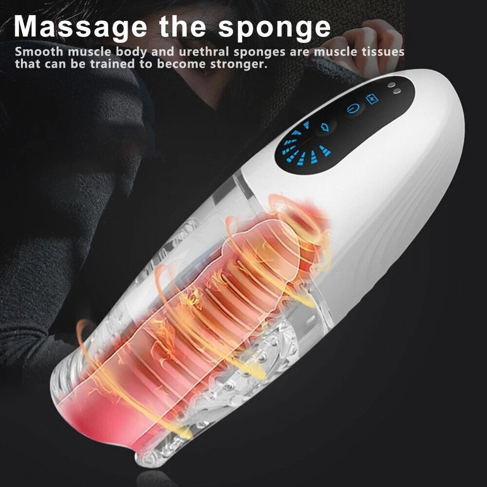 Automatic Penis Trainer Glans Vibrator Masturbator with 5 Bites & 8 Vibration Modes