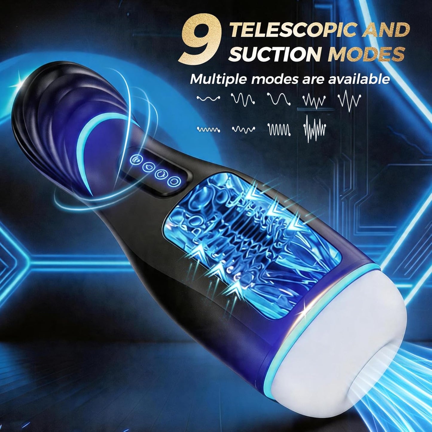 Hands Free Automatic Masturbator Machine Devices with 9 Suction & Telescopic Modes