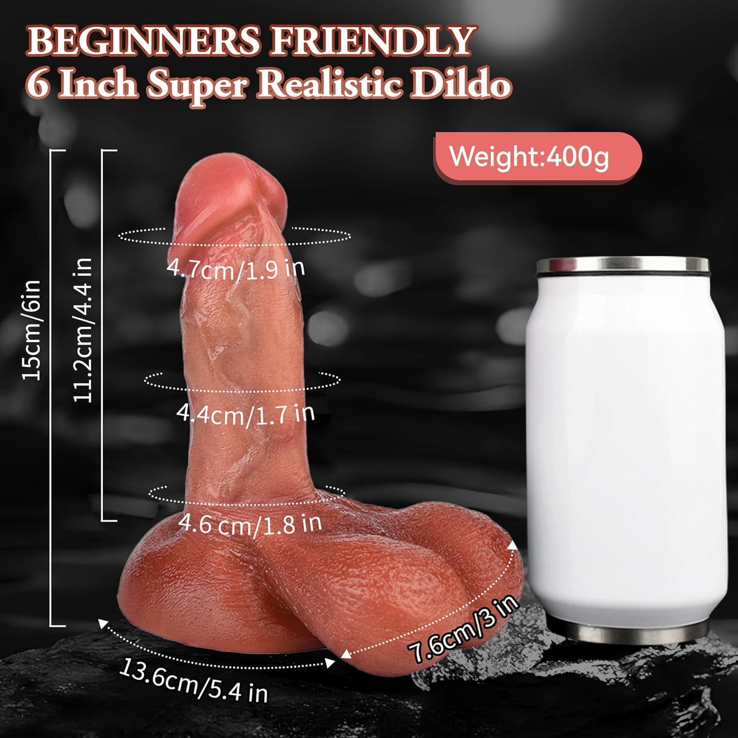 6 inch Handmade Realistic  Thick Dildo with Big Balls