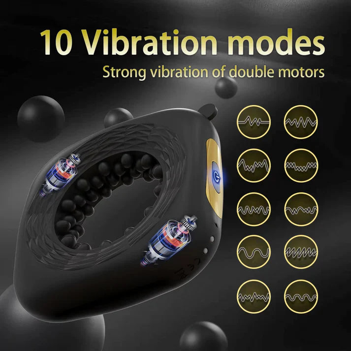 Electric Ring Stroker Glans Trainer Masturbator with 10 Powerful Vibration Modes
