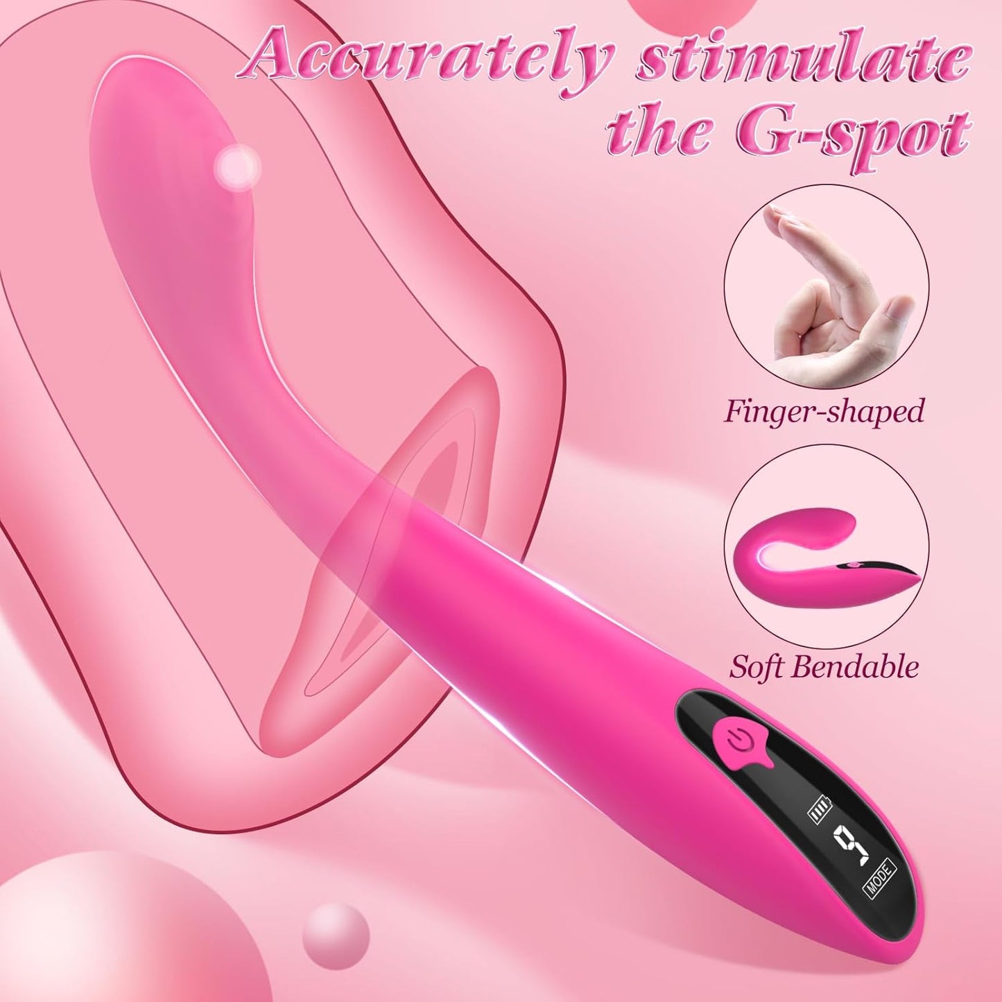 LCD Display G Spot Vibrator Clitoral Stimulator with 9 Vibrations
