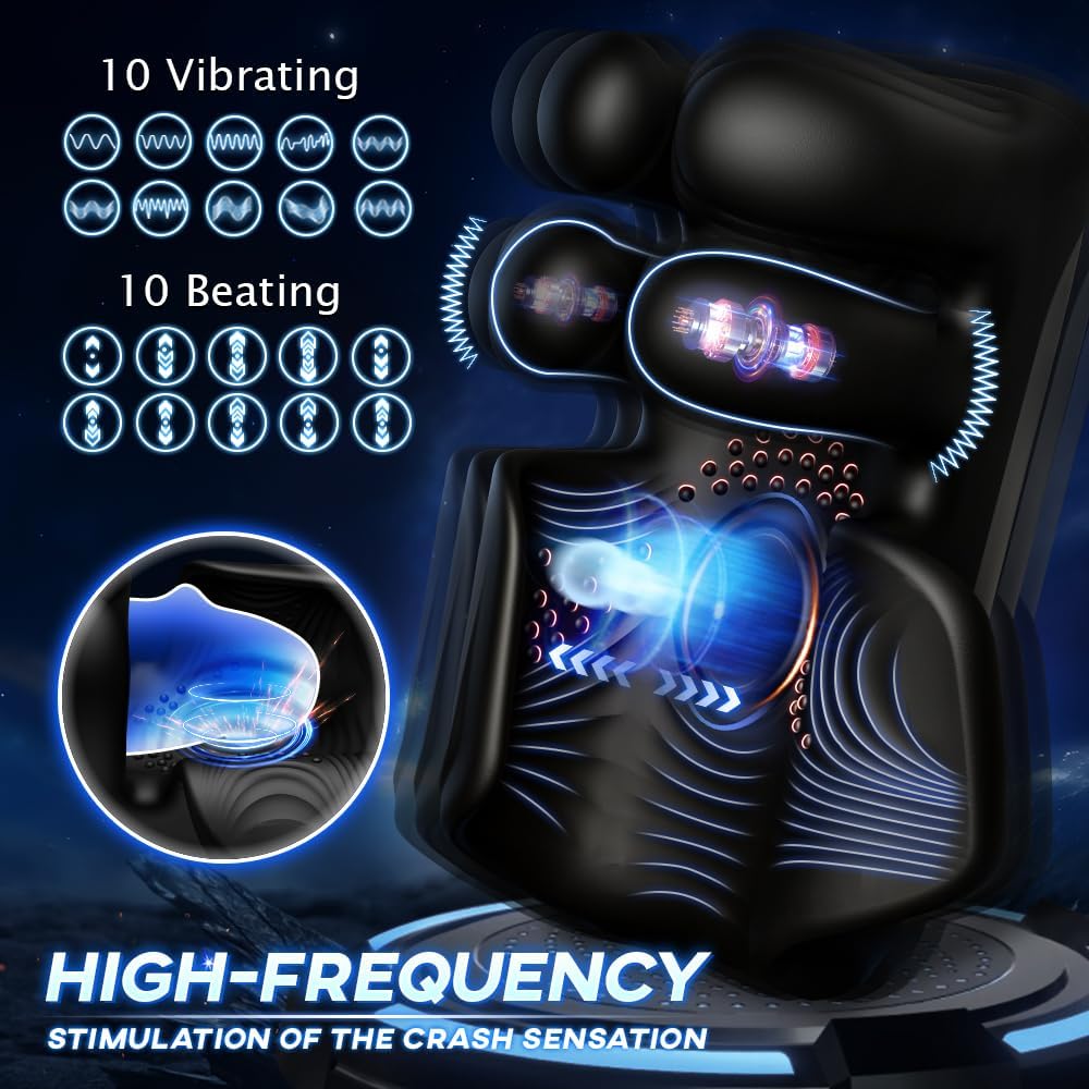 Electric Penis Trainer Glans Vibrator with 10 Massaging & Tapping & Vibrating