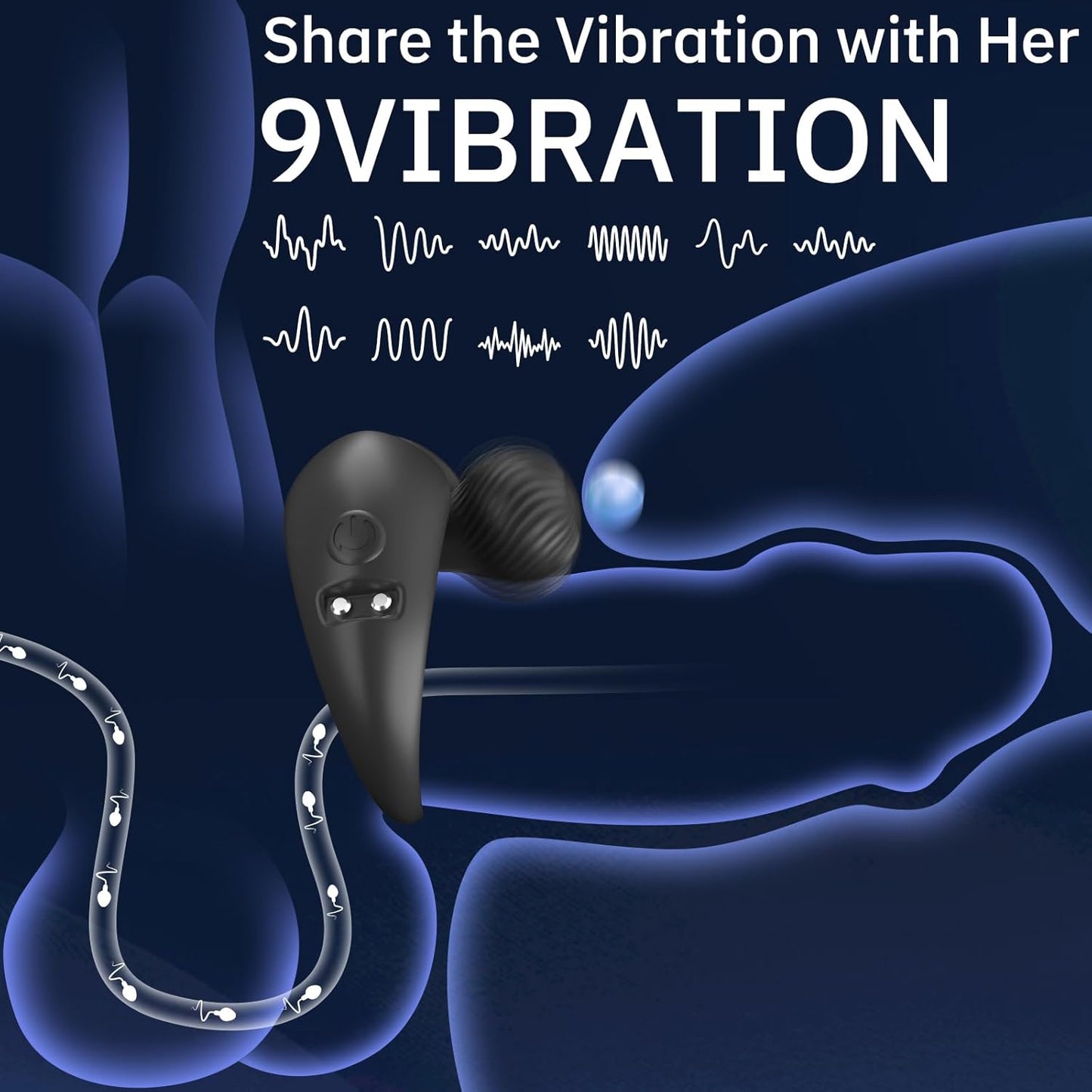 Cock Ring Lasting Erection Enhancer Penis Vibrator with 9 Vibration Modes