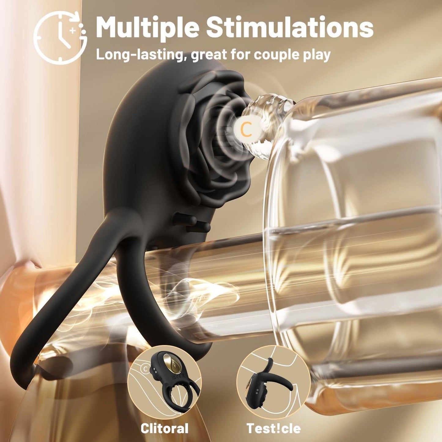 Remote Control Cock Penis Ring Vibrator with 8 Vibration Modes