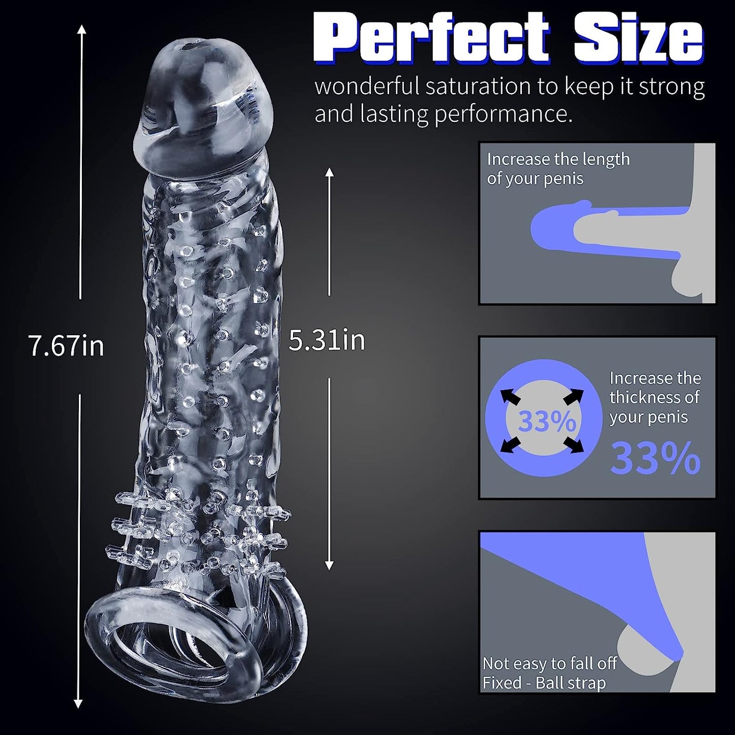 7.9 inch Clear Penis Sleeve Cock Extender