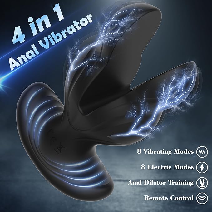 E-stim Anal Toys Butt Plug Prostate Vibrator with 8 Electric Shock & Vibrations