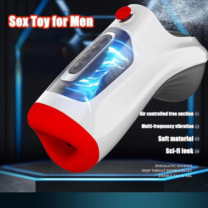 Air Blast Automatic Masturbator Penis Trainer Blowjob with 3 Suction & 7 Vibration Modes