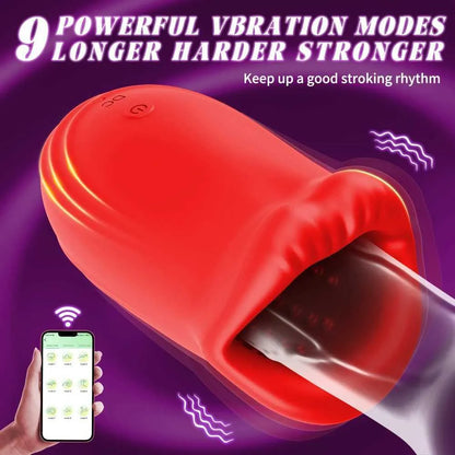 APP Control Sucking Mastubator Blowjob Penis Trainer Glans Stimulator with 9 Vibrations