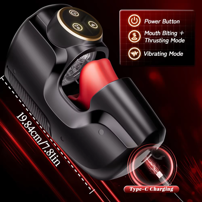 3 IN 1 Eichelstimulation Penistraining Vibrator Stroker mit Beiß & Stoß & Vibrationsfunktion