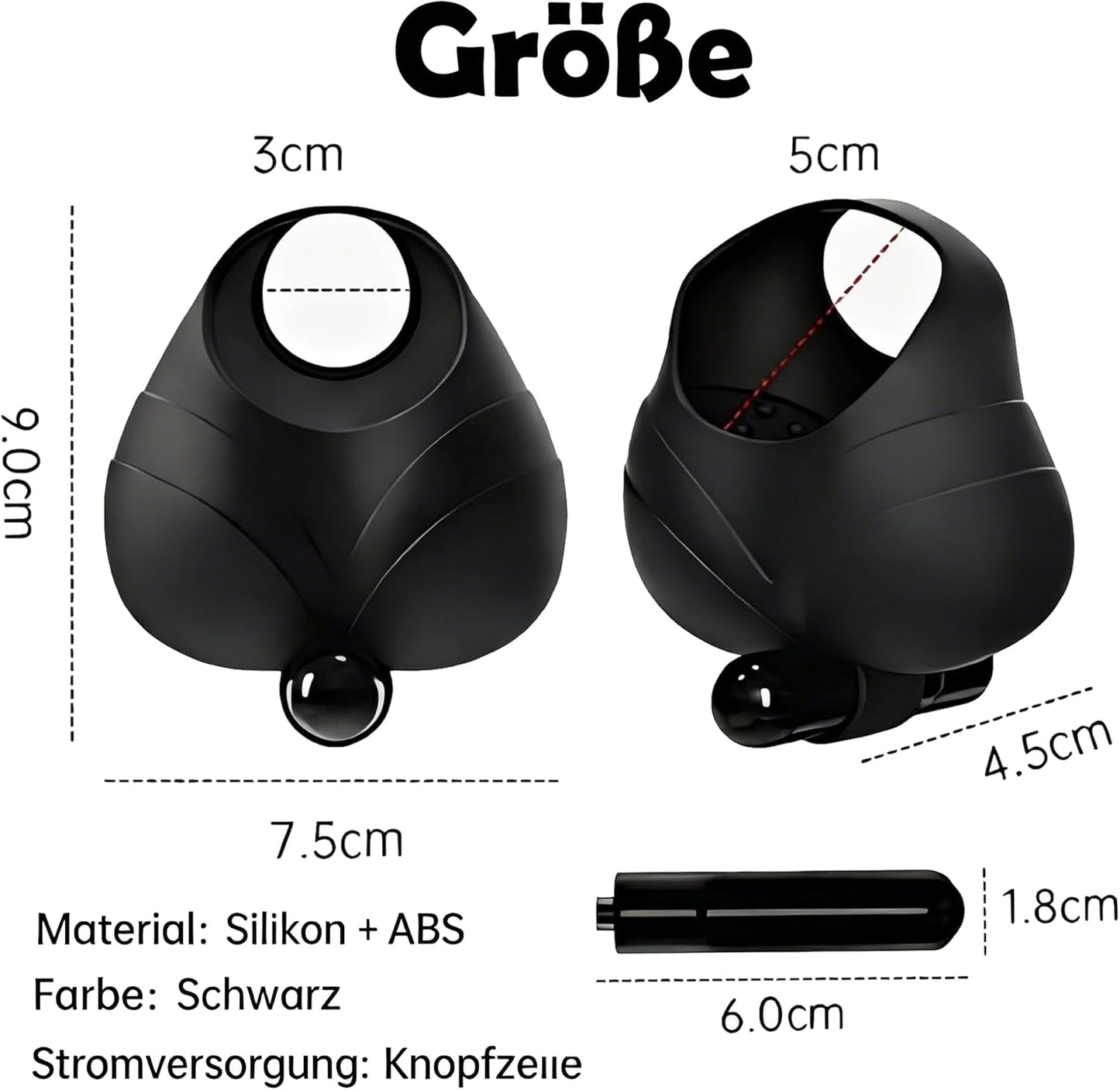 Testicle Cock Ring Vibrator Massager Masturbator with Powerful Vibrations