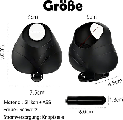 Testicle Cock Ring Vibrator Massager Masturbator with Powerful Vibrations