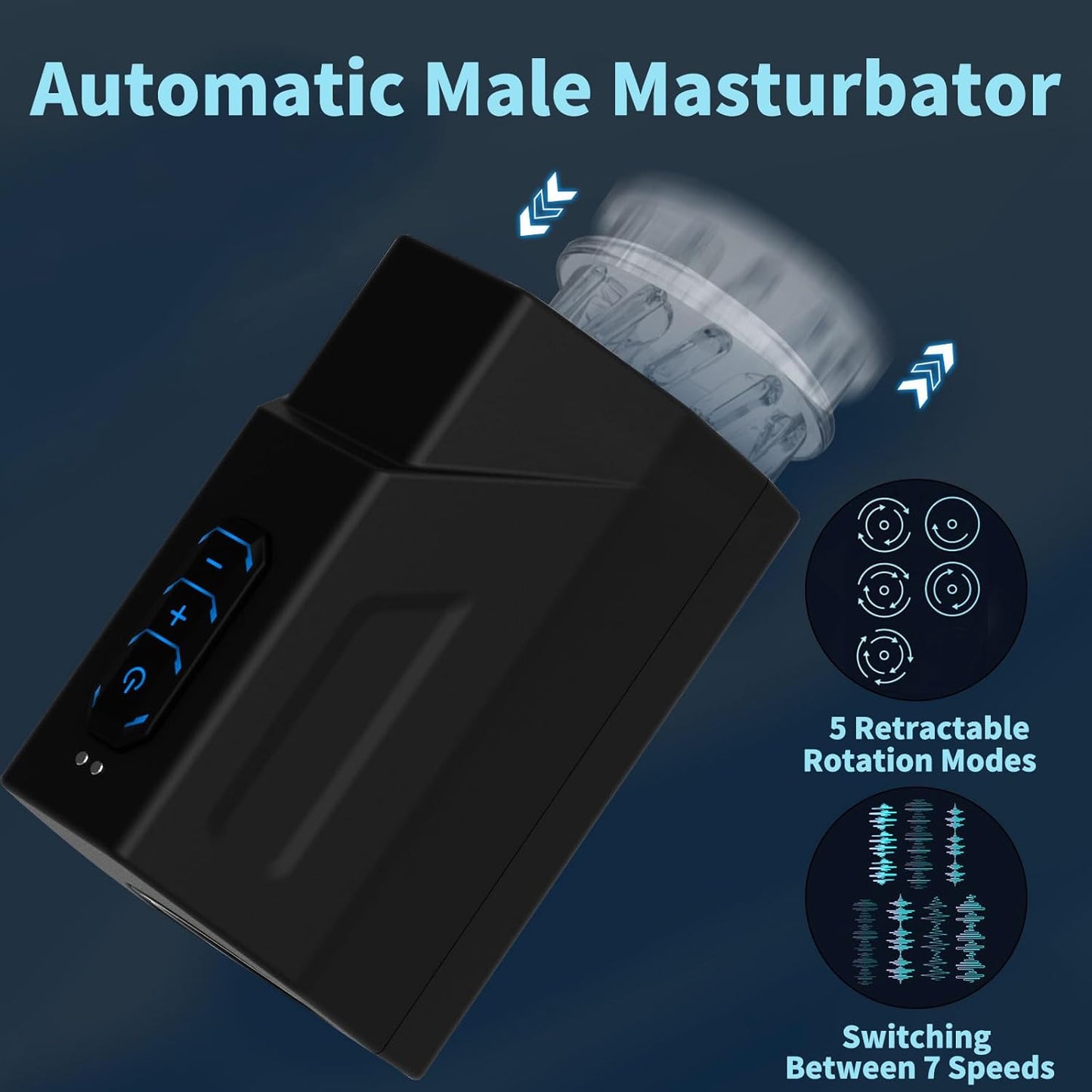 2 IN 1 Automatic Masturbator Stroker Sex Machine With 5 Thrusting & Rotating Modes