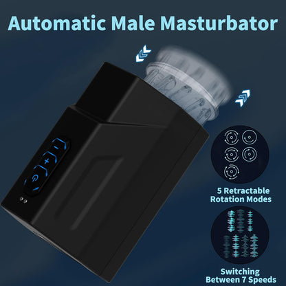 2 IN 1 Automatic Masturbator Stroker Sex Machine With 5 Thrusting & Rotating Modes
