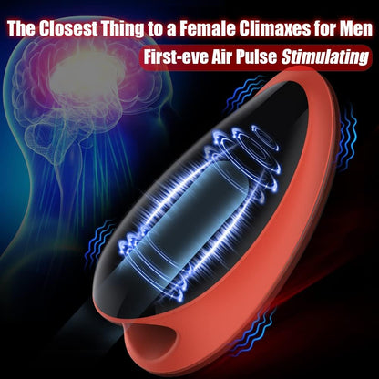 360° Surround Air Pulse Penis Trainer Stroker Masturbator with 7 Intense Vibrating Modes