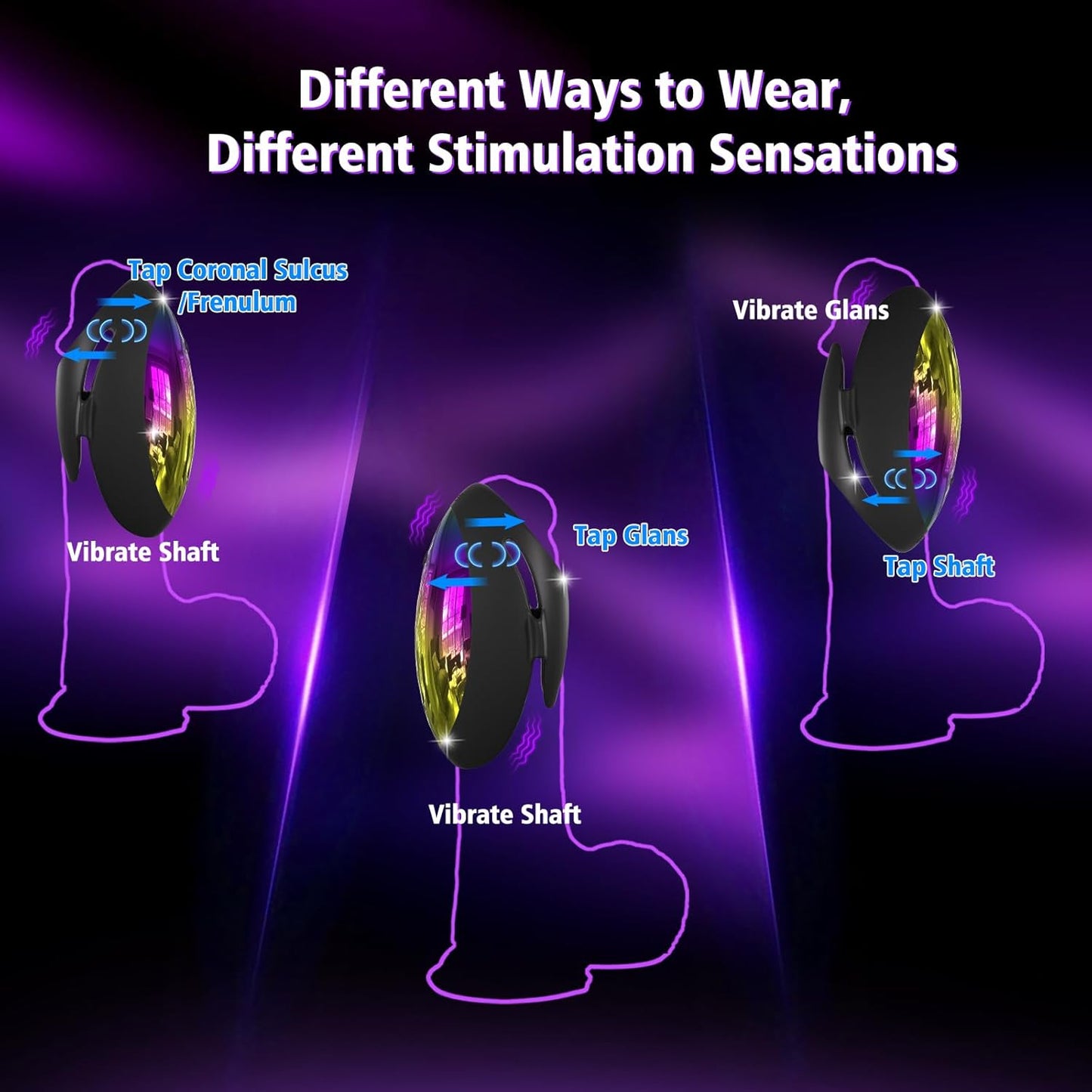 Hands Free Penis Vibrator Stroker Trainer Blowjob with 9 Tapping & Vibrating Modes