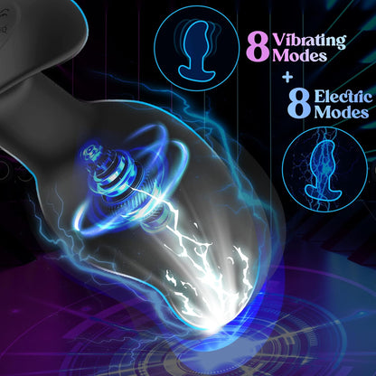 E-stim Butt Plug Prostate Massager Anal Vibrator with 8 Electric Shock & Vibrating Modes