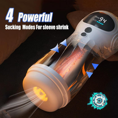 Automatic Masturbator Blowjob Stroker Pocket Pussy with 9 Vibration & 4 Suction Modes