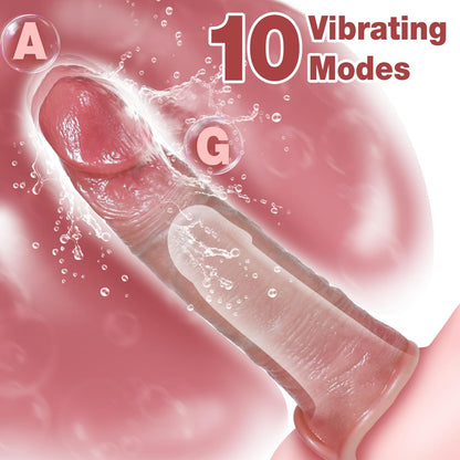 Remote Control Realistic Penis Sleeve Extender with 10 Vibration Modes