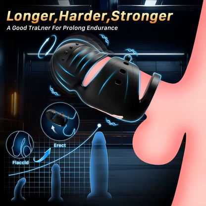 360° Wrapped Penis Trainer Vibrator Cock Ring with 10 Swing & 10 Vibrating Modes