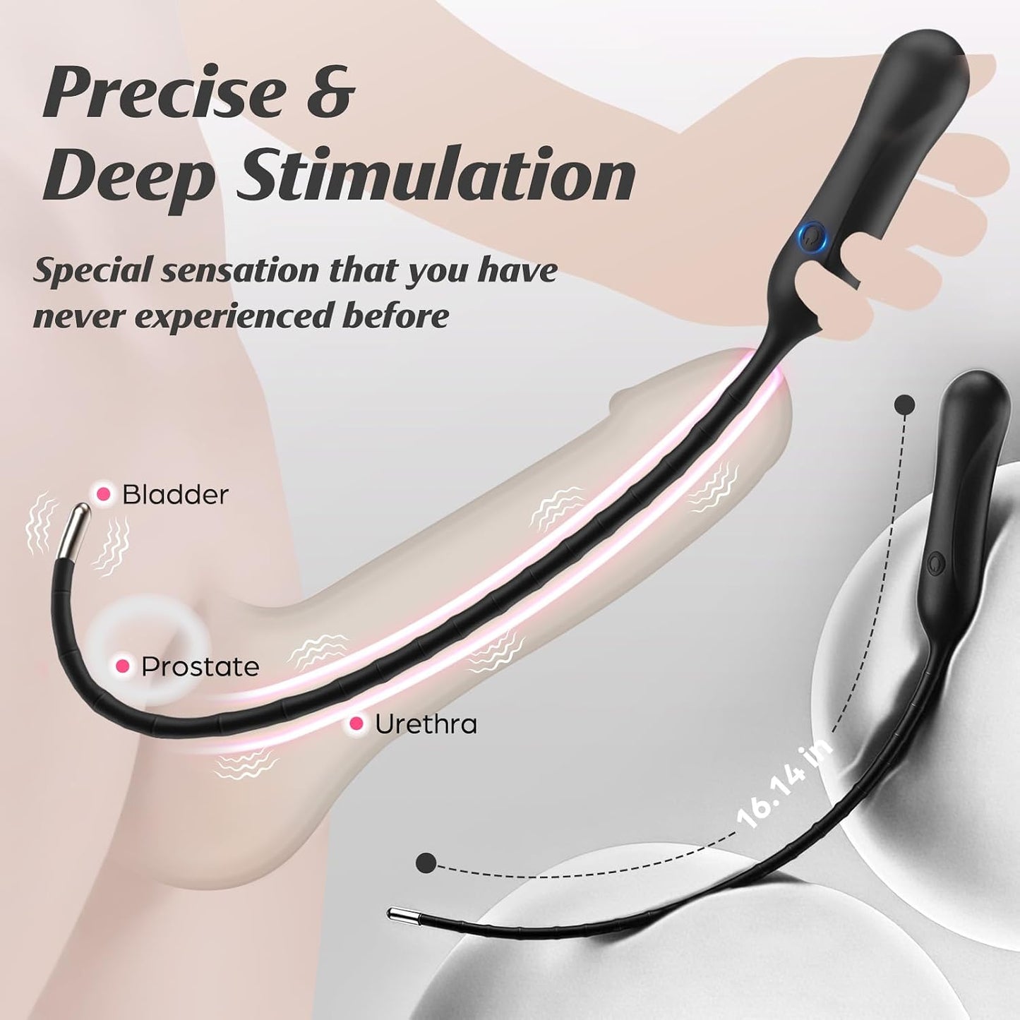 Sounding Rods Urethra Vibrator Penis Vibrator Plug Prostate Massager with 10 Vibration Modes
