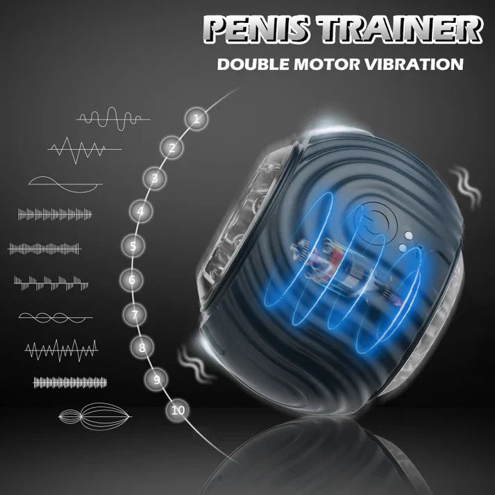 Automatic Penis Trainer Stroker Blowjob Masturbator with 10 Vibration Modes