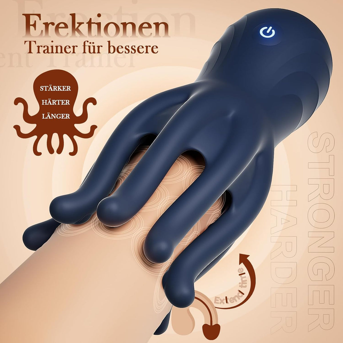 360° Enveloping Octopus Penis Trainer Vibrator with 10 Powerful Vibration Modes