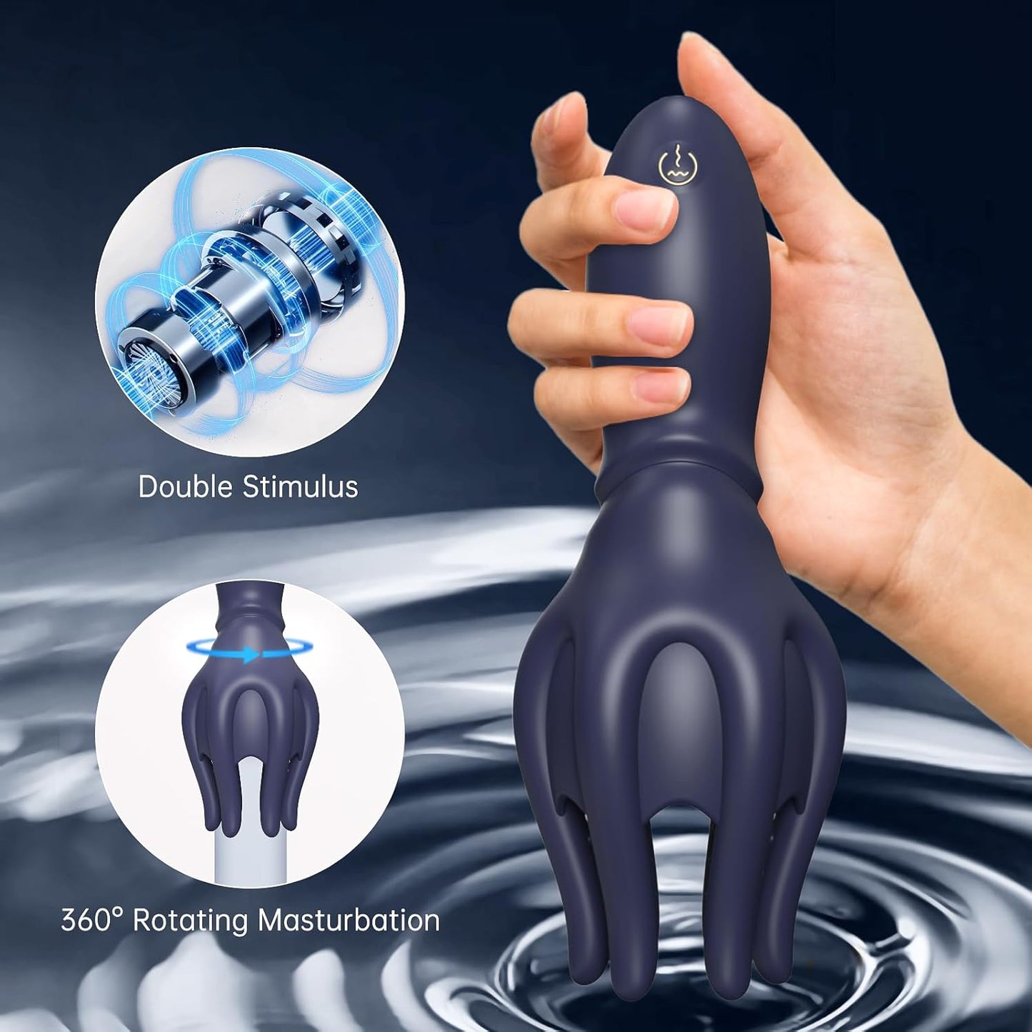 2-in-1 Penis Vibrator Glans Trainer Masturbator with 10 Vibration Modes