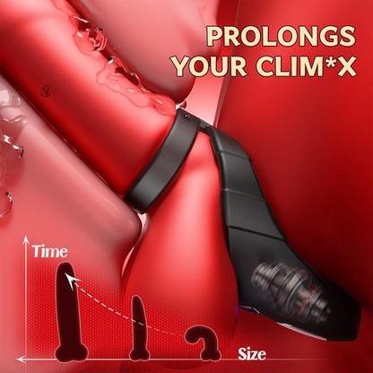 Dual Penis Rings Erection Vibrators with 10 Vibration Settings