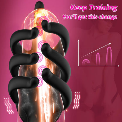 Finger-Like Penis Trainer Glans Vibrator Stimulator with 10 Vibrating Modes
