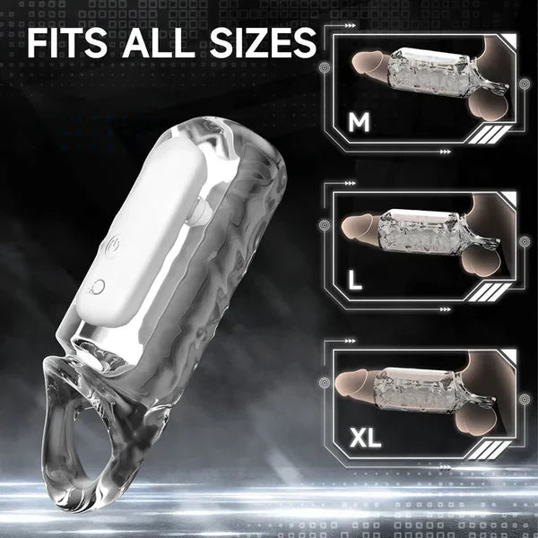 Electric Penis Sleeve Cock Vibrator Masturbator with 10 Vibration Modes