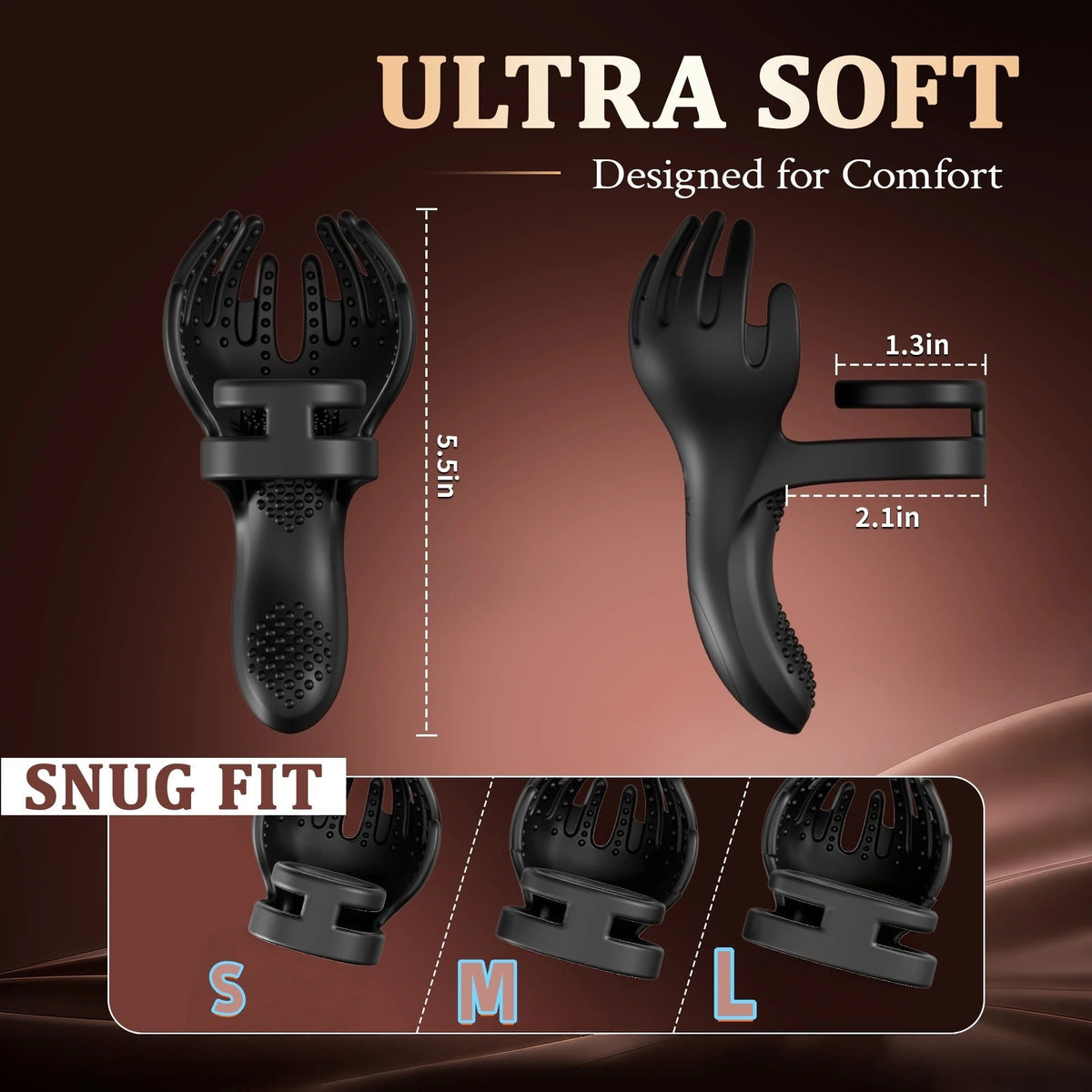 3 IN 1 Cock Ring Vibrator Testicle Stimulator Massager with 10 Vibration Modes