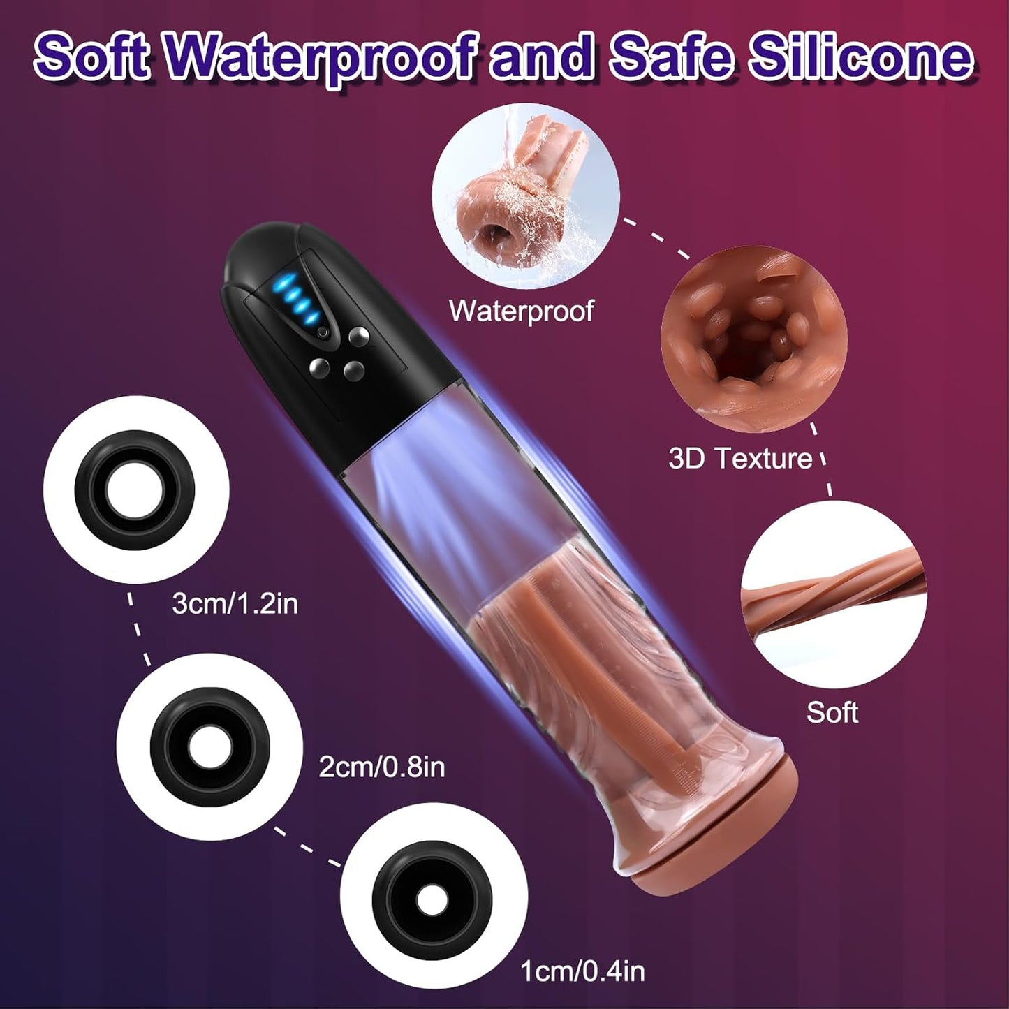 Automatic Penis Enlargement Pump Male Masturbator with 4 Suction Modes