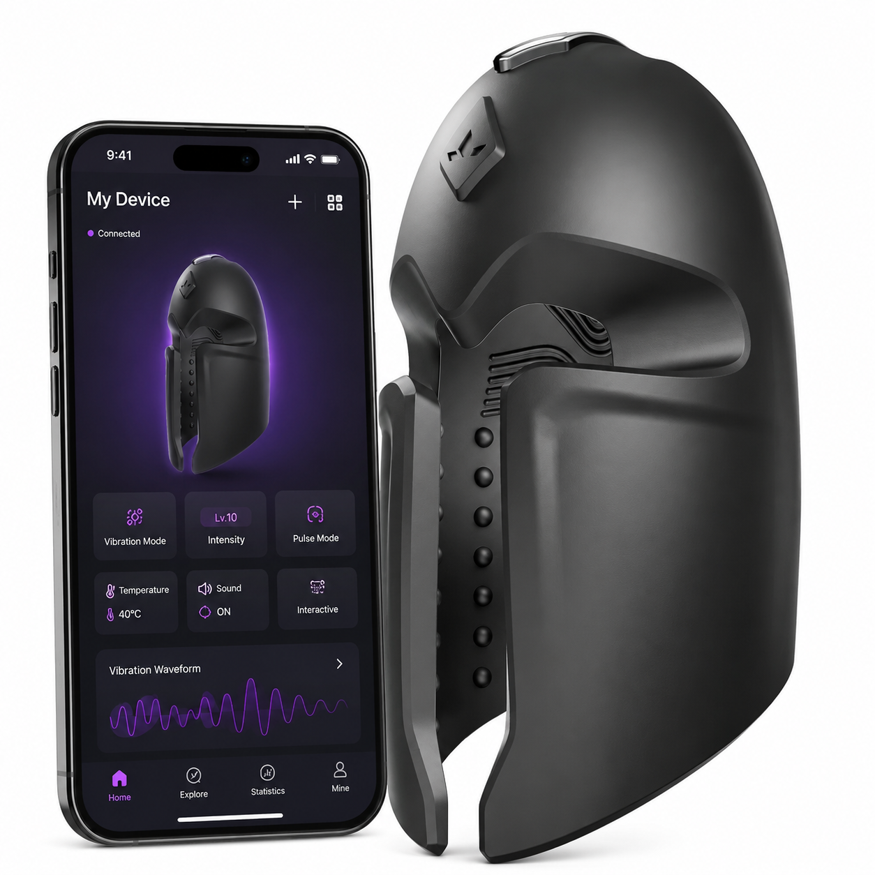 App-Controlled Glans Vibrator Penis Trainer Massager Masturbator with 10 Vibration Modes